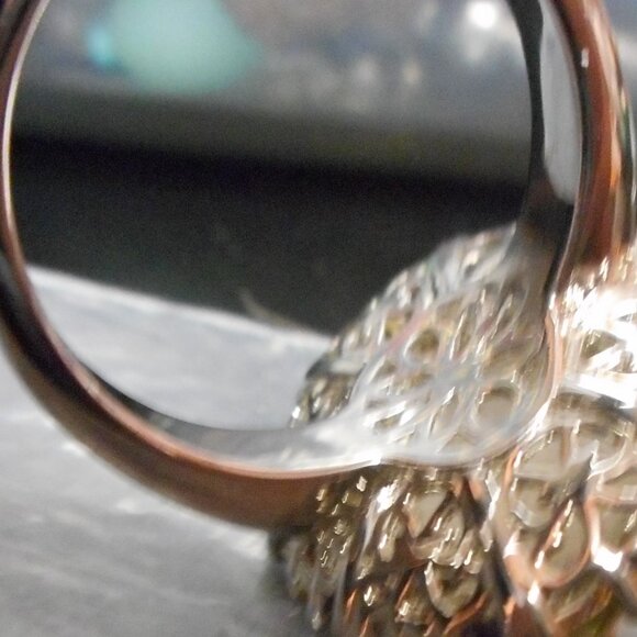 Ladies Large size Rhinestone Ring sz 10 I can't read the markings ... - Picture 6 of 7